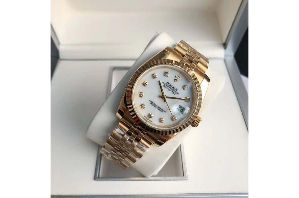 Rolex Datejust 36/28mm RG/RG Jub White/Dial view 5