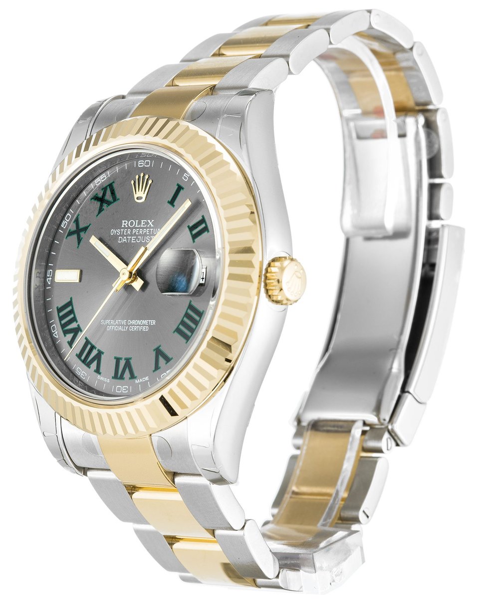 Rolex Datejust II 41mm Grey Dial 116333 “Wimbledon” Oyster view 3