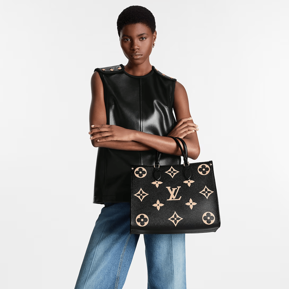 Louis Vuitton Onthego MM Bicolor Monogram ‘Black Beige’ M45495 35cm view 3