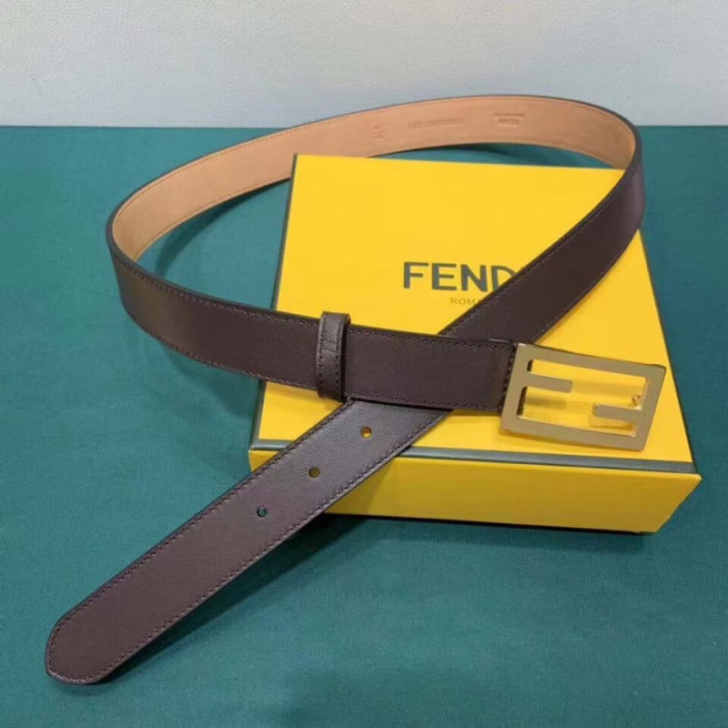 Fendi Baguette 30mm FF Buckle Belt 8C05311 Dzrk Coffee view 2