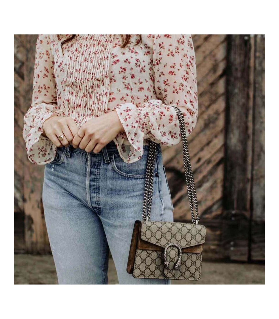 Gucci Dionysus GG Supreme Mini Bag Apricot view 4
