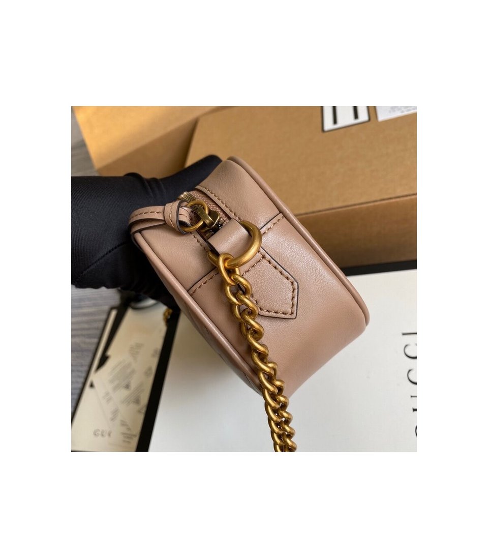 Gucci GG Marmont Matelasse Mini Bag Nude Pink view 9