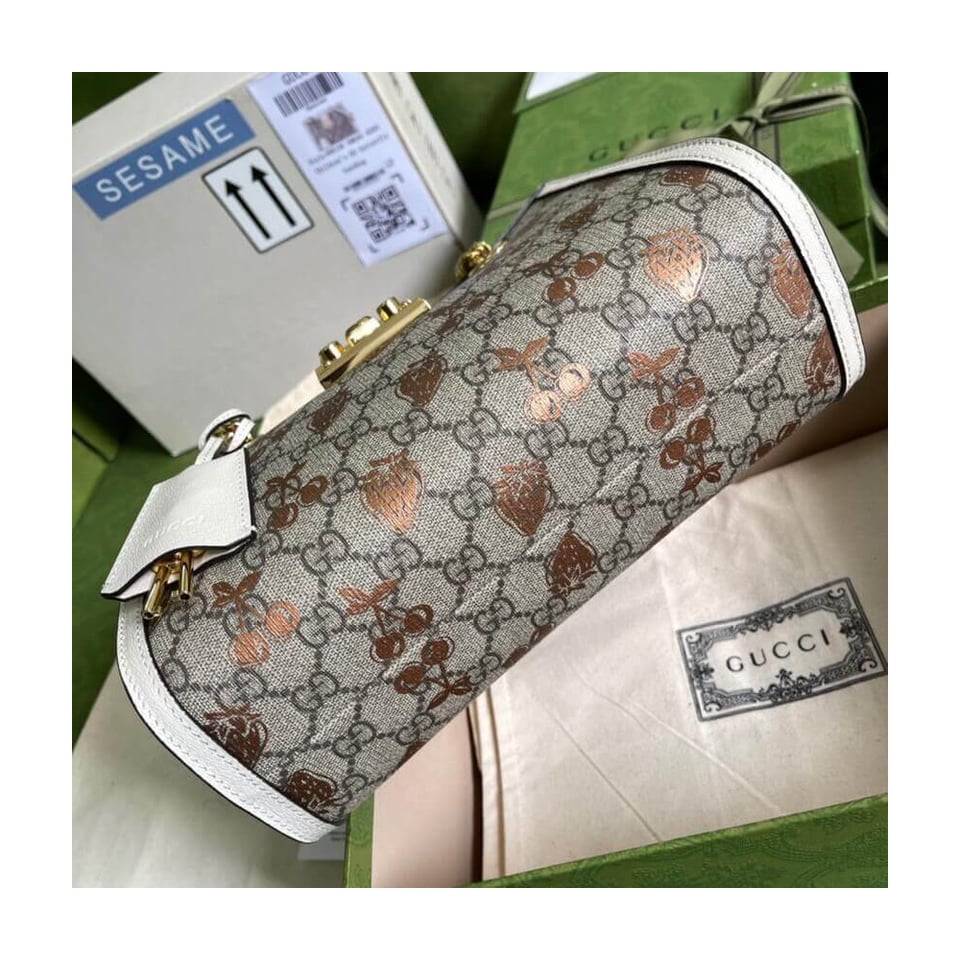 Gucci Padlock Small Berry Tote Bag view 6