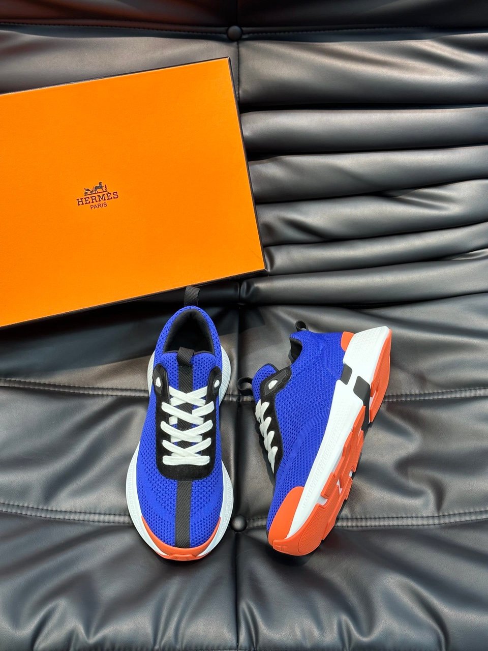 Hermes Heros Sneaker Blue Orange H232985Zh7T400 view 9