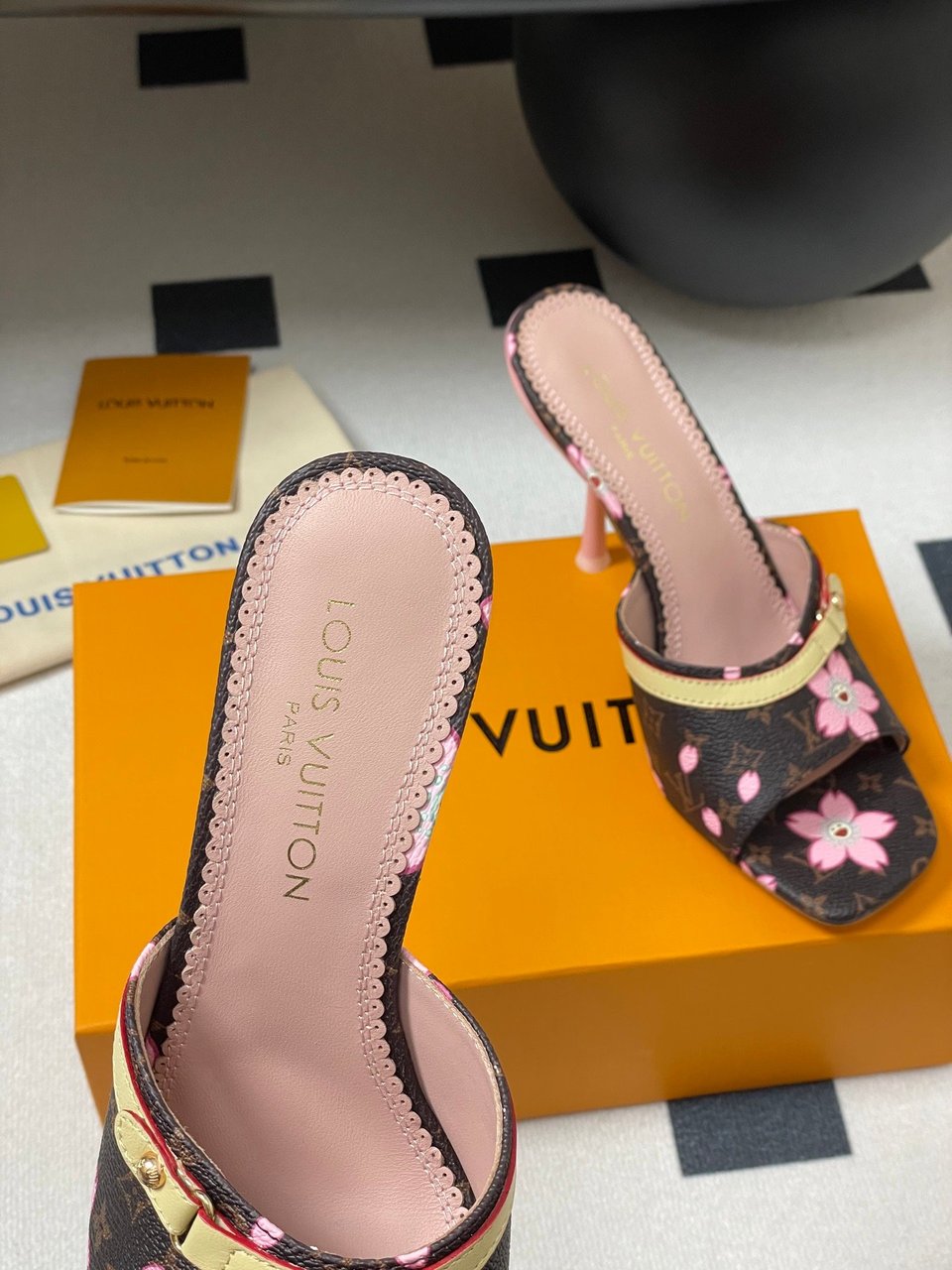 Louis Vuitton x Takashi Murakami Cherry Blossom Mule Brown Monogram Canvas view 7