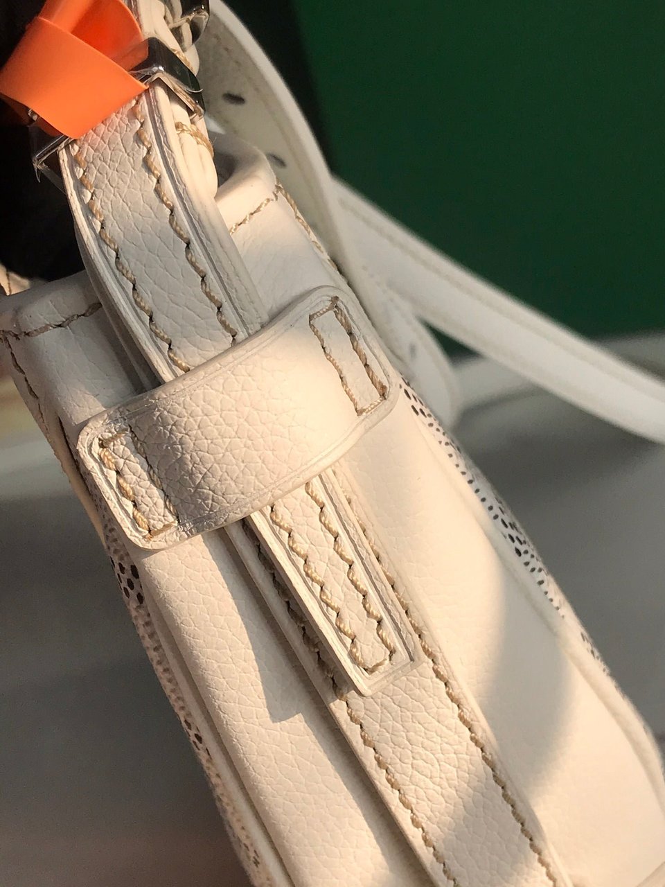 Goyard Hirondelle Bag 25 Cm White Lambskin And Goyardine Canvas view 10