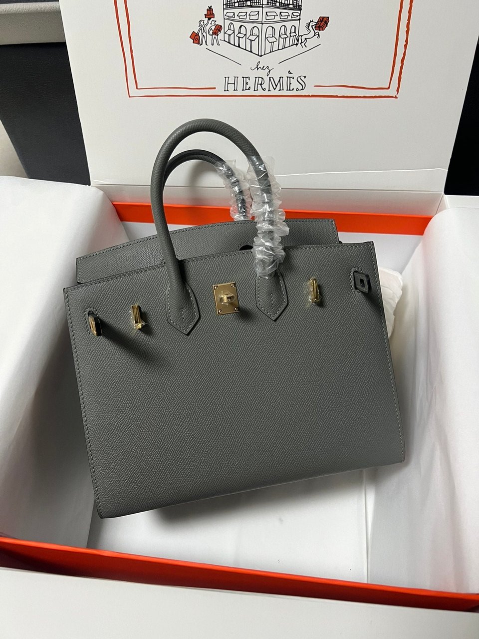Hermes Birkin Sellier Girs Etan Epsom Leather Gold Hardware view 10