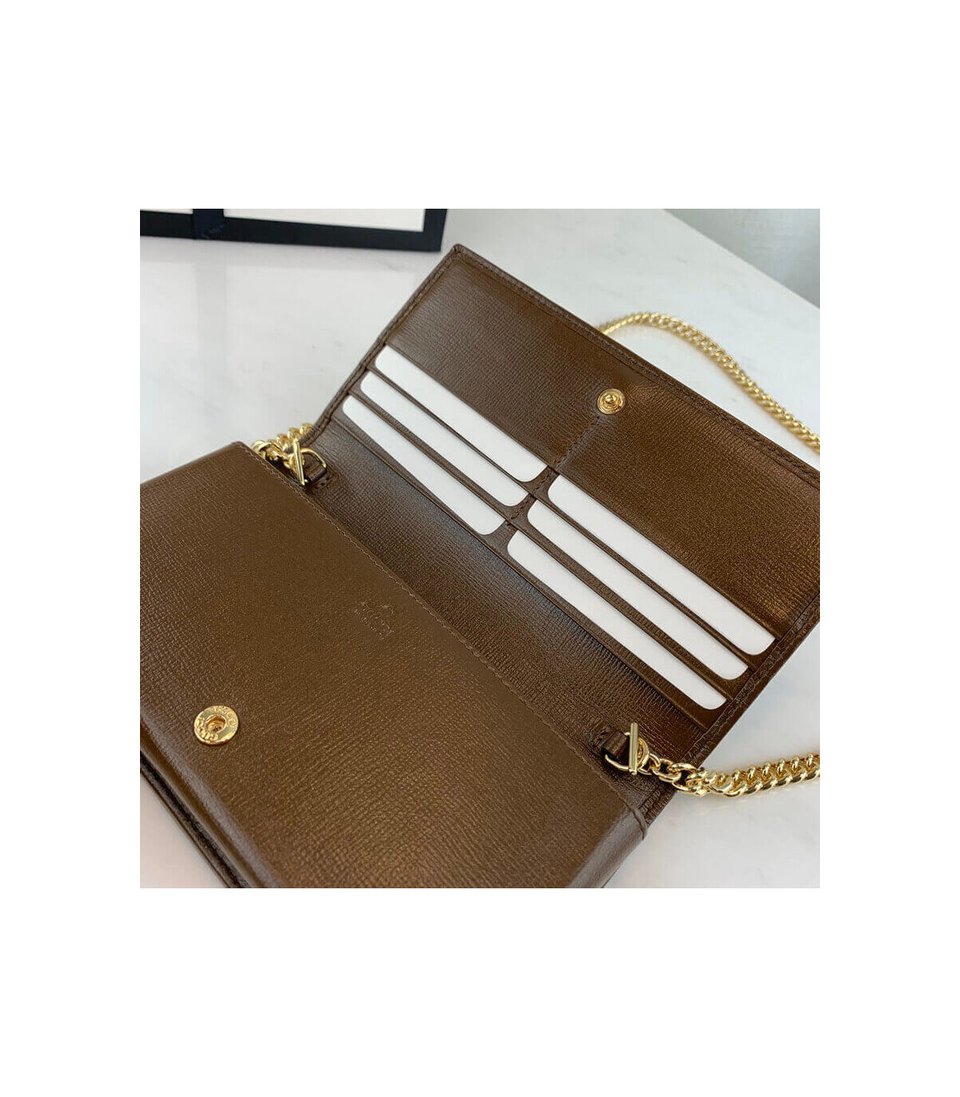 Gucci 1955 Horsebit Wallet With Chain Brown 19cm view 11