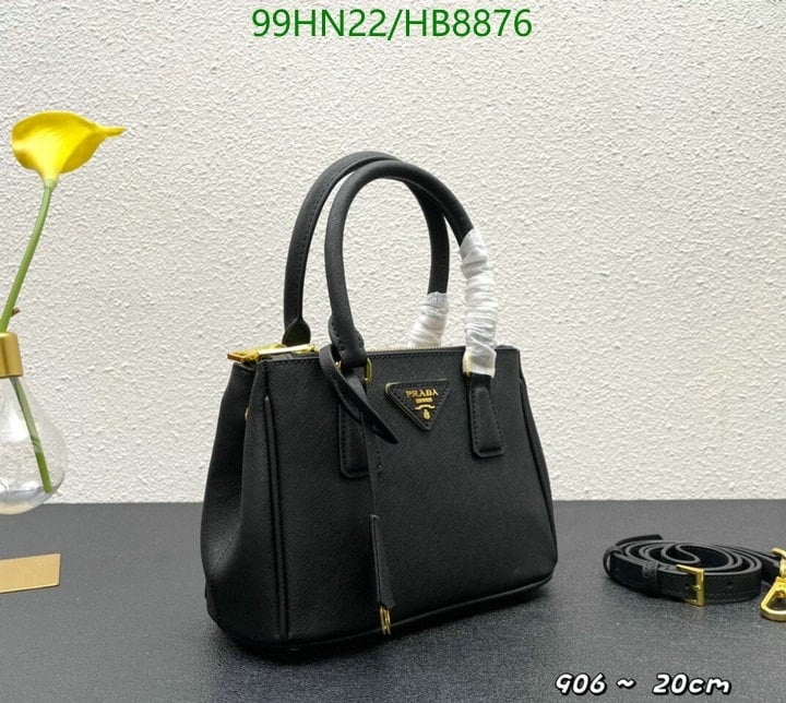 Prada Galleria Saffiano Leather Mini Bag Black 20Cm view 7