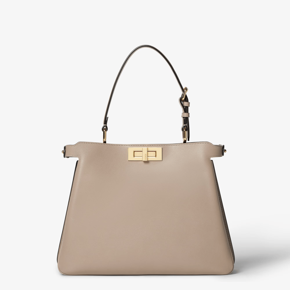Fendi Peekaboo Soft Medium Leather Bag Dove Grey 33Cm view 7