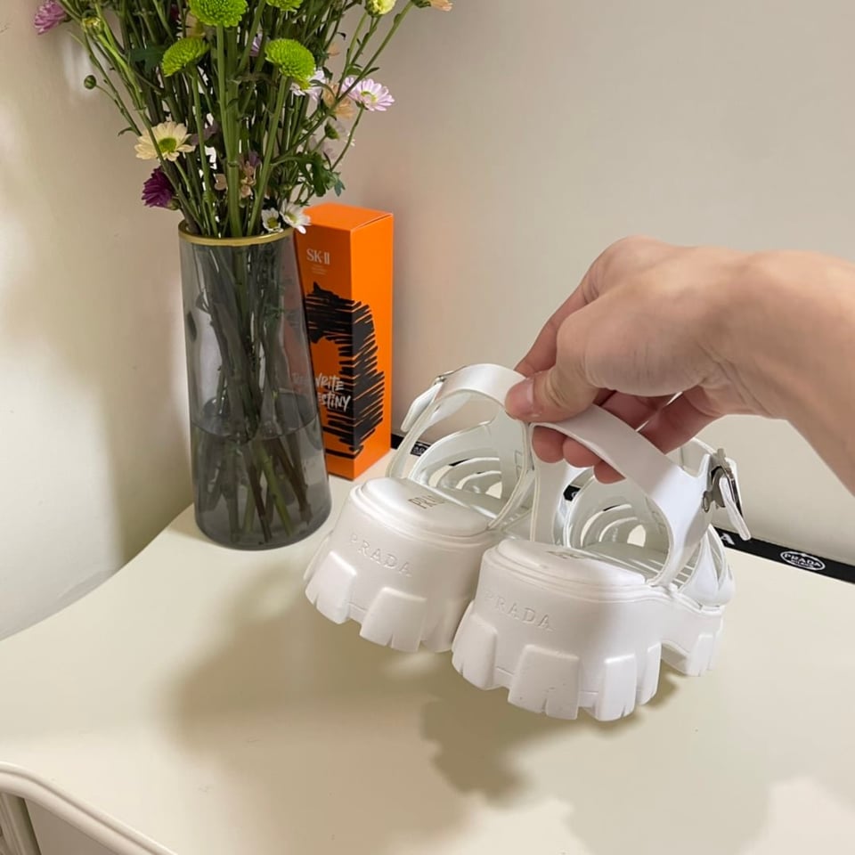 Prada Foam Rubber Sandals White 1X853M3Lkkf0009F055 view 7