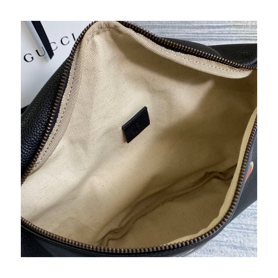 Gucci Print Leather Belt Bag Black view 11