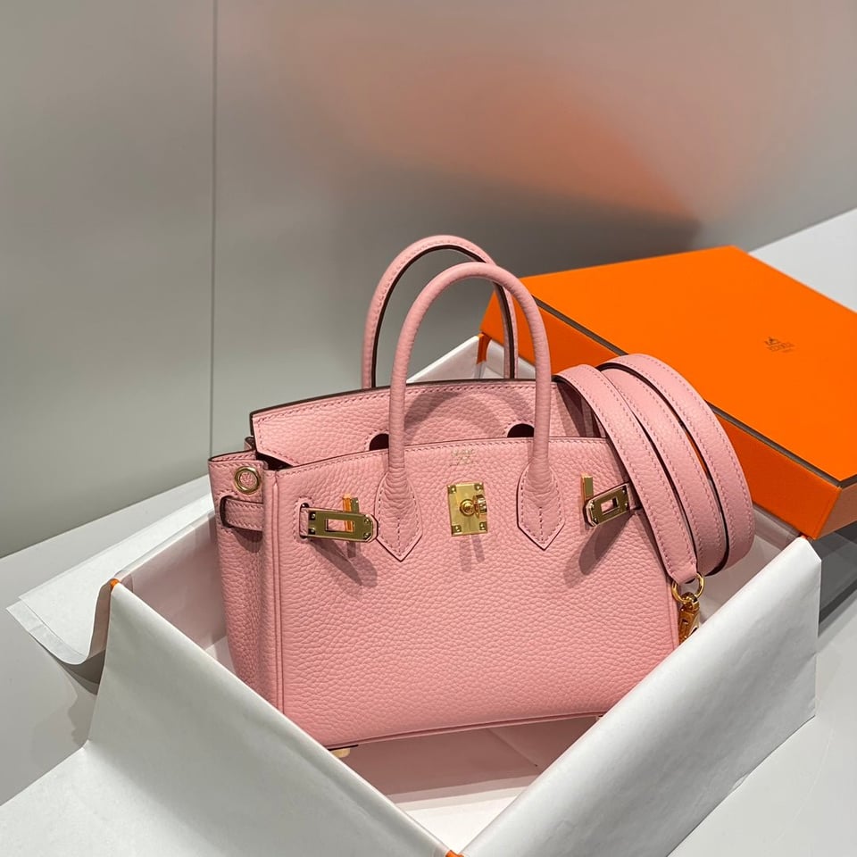Hermes Birkin 20Cm Rose Confetti Togo Leather Gold Hardware view 6