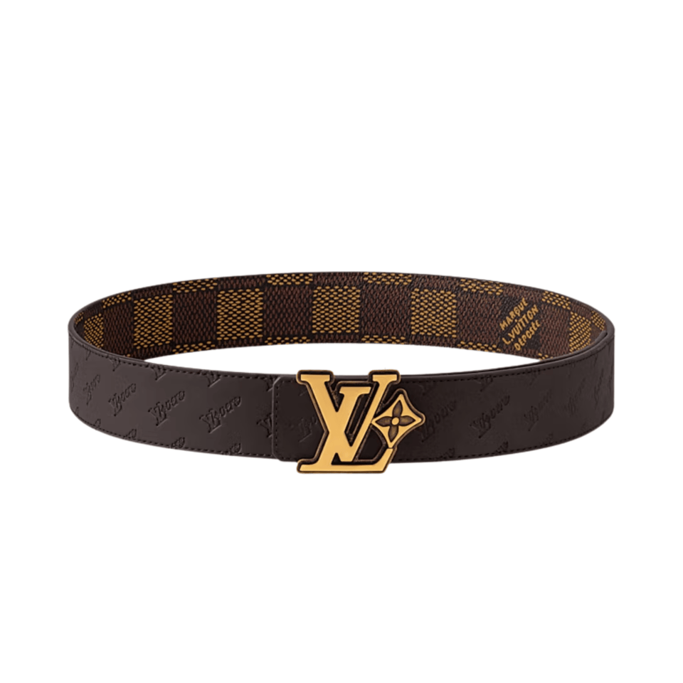 Louis Vuitton LV Brown Flower 40mm Reversible Men Belt M4252S view 4