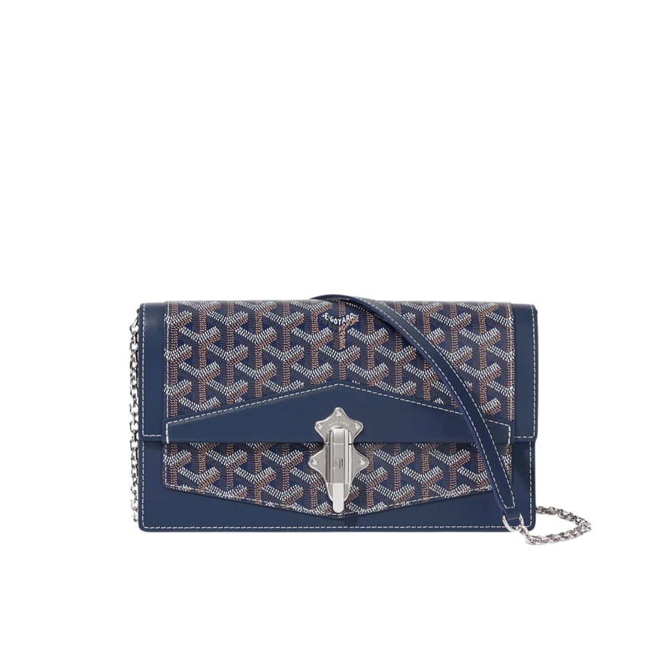 Goyard Duchesse Marie-Caroline Bag 25 Cm Navy Blue Goyardine Canvas And Smooth Calfskin