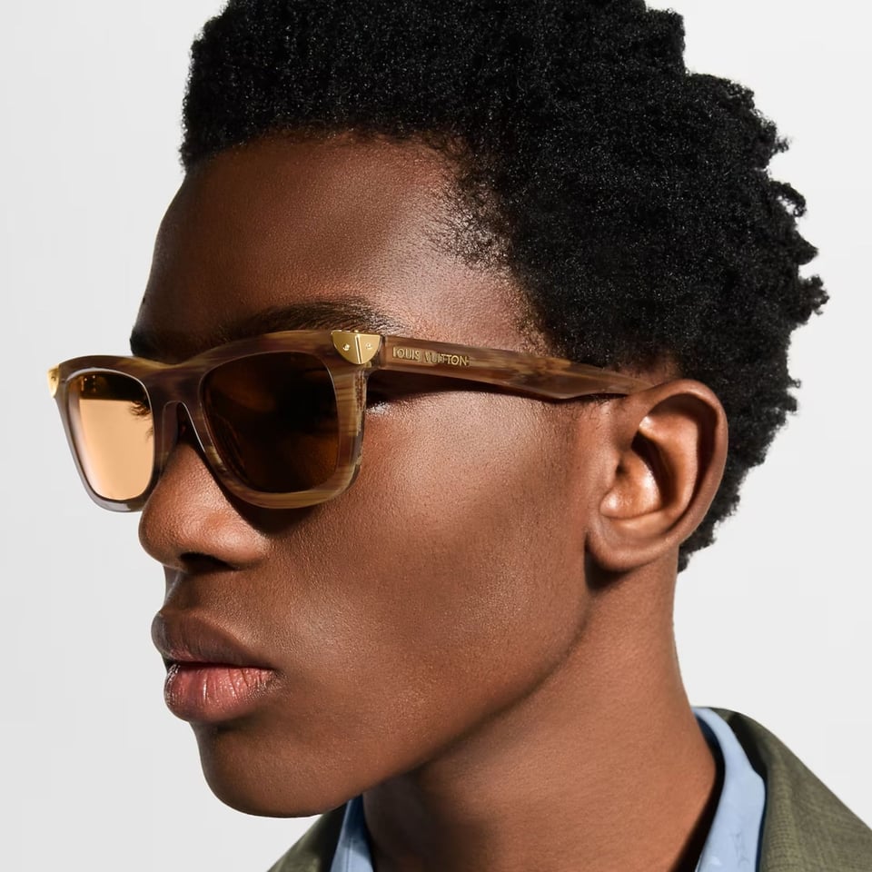 Louis Vuitton Heritage Square-Shaped Sunglasses Marble Brown Z3287U view 5