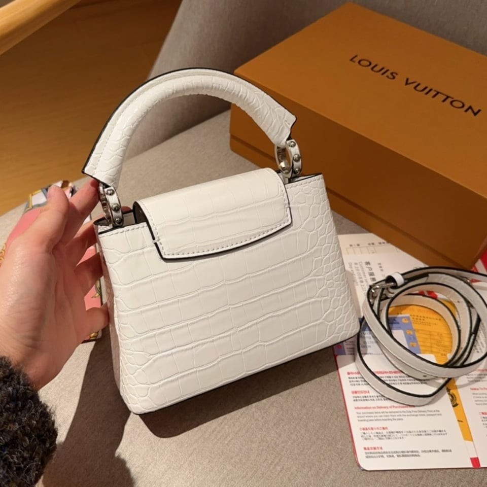 Louis Vuitton Capucines Mini White 21Cm N93701 view 6