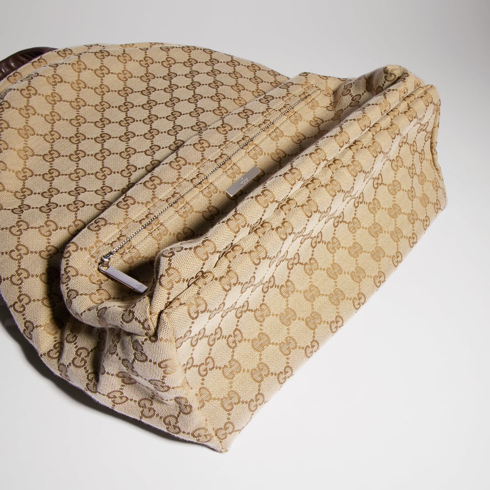 Gucci Large Gucci Tag Backpack 875226 Sand And Dark Brown 34cm/13.4in view 7
