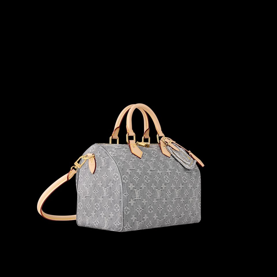 Louis Vuitton LV Speedy Soft 30 Monogram Denim Bag in Grey 30cm/ 11.8 in view 4