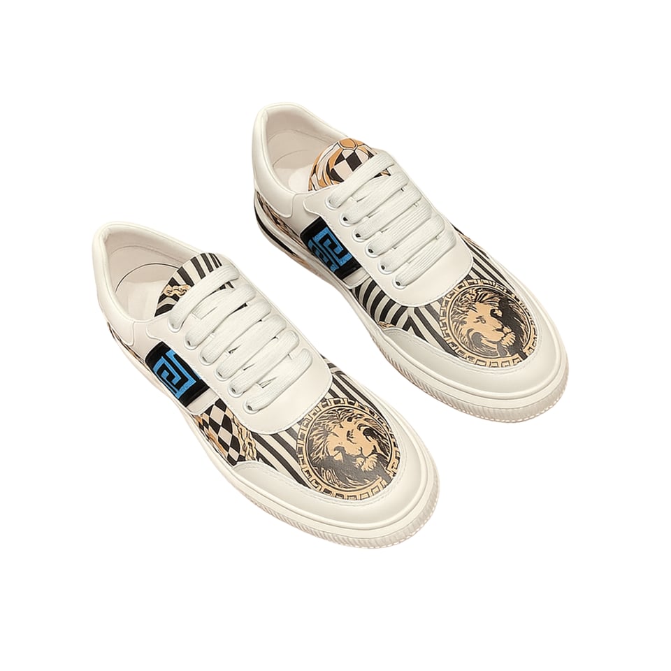 Fendi Domino Fabric Low Sneakers Blue Ff