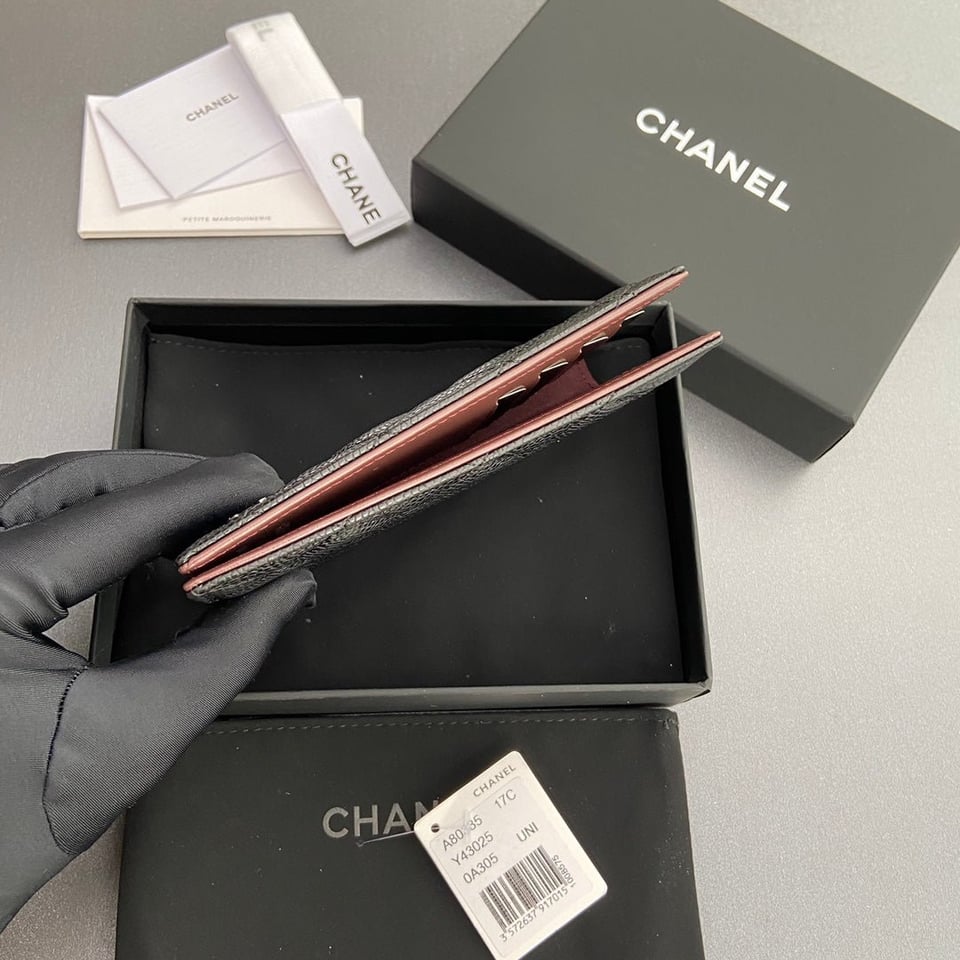 Chanel Passport 10Cm Black Cavair Silver Hardware view 9