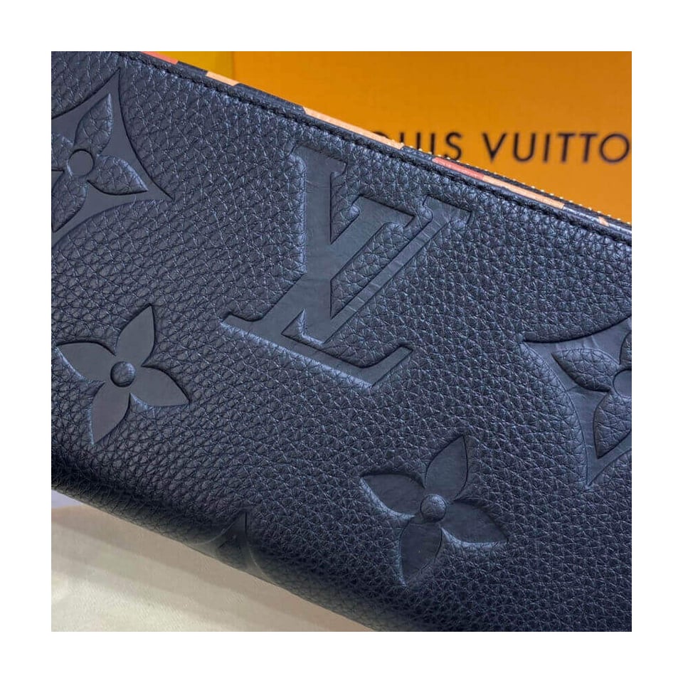 Louis Vuitton Monogram Empreinte Leather with Animal-Print Zippy Wallet Black view 6