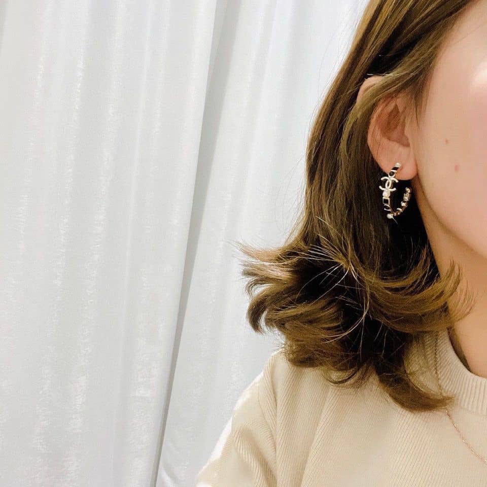 Chanel Gold &amp;Amp; Black Metal Hoop Earrings view 4