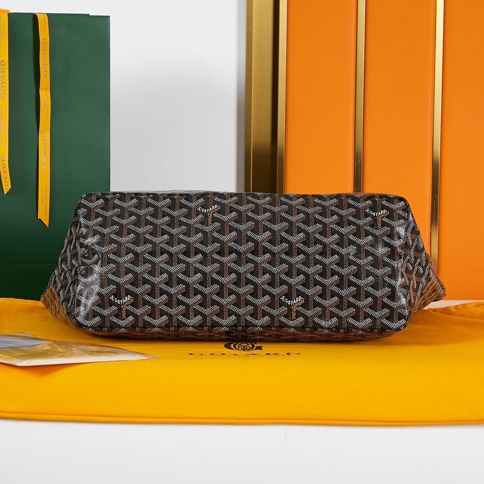 Goyard Saint Louis Pm 34Cm Black Canvas Chevroches Calfskin view 5