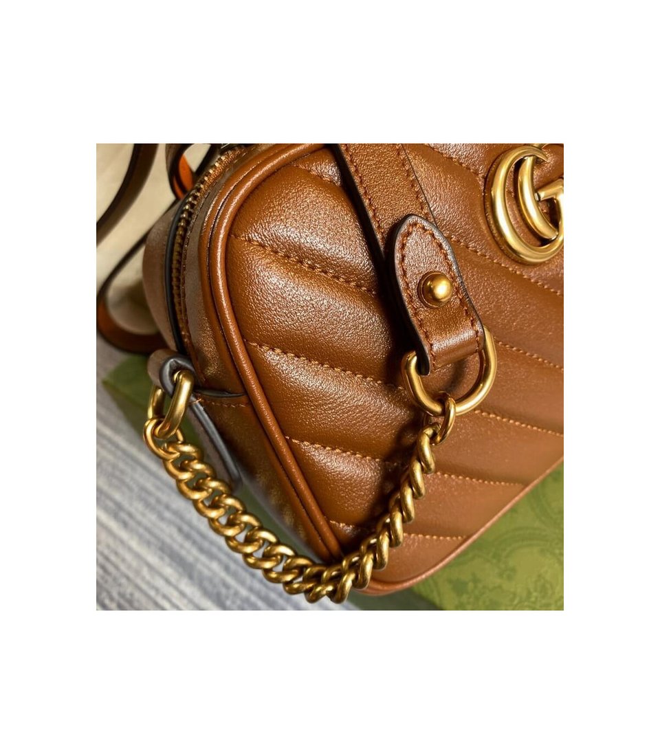 Gucci GG Marmont Matelasse Mini Bag Brown view 8