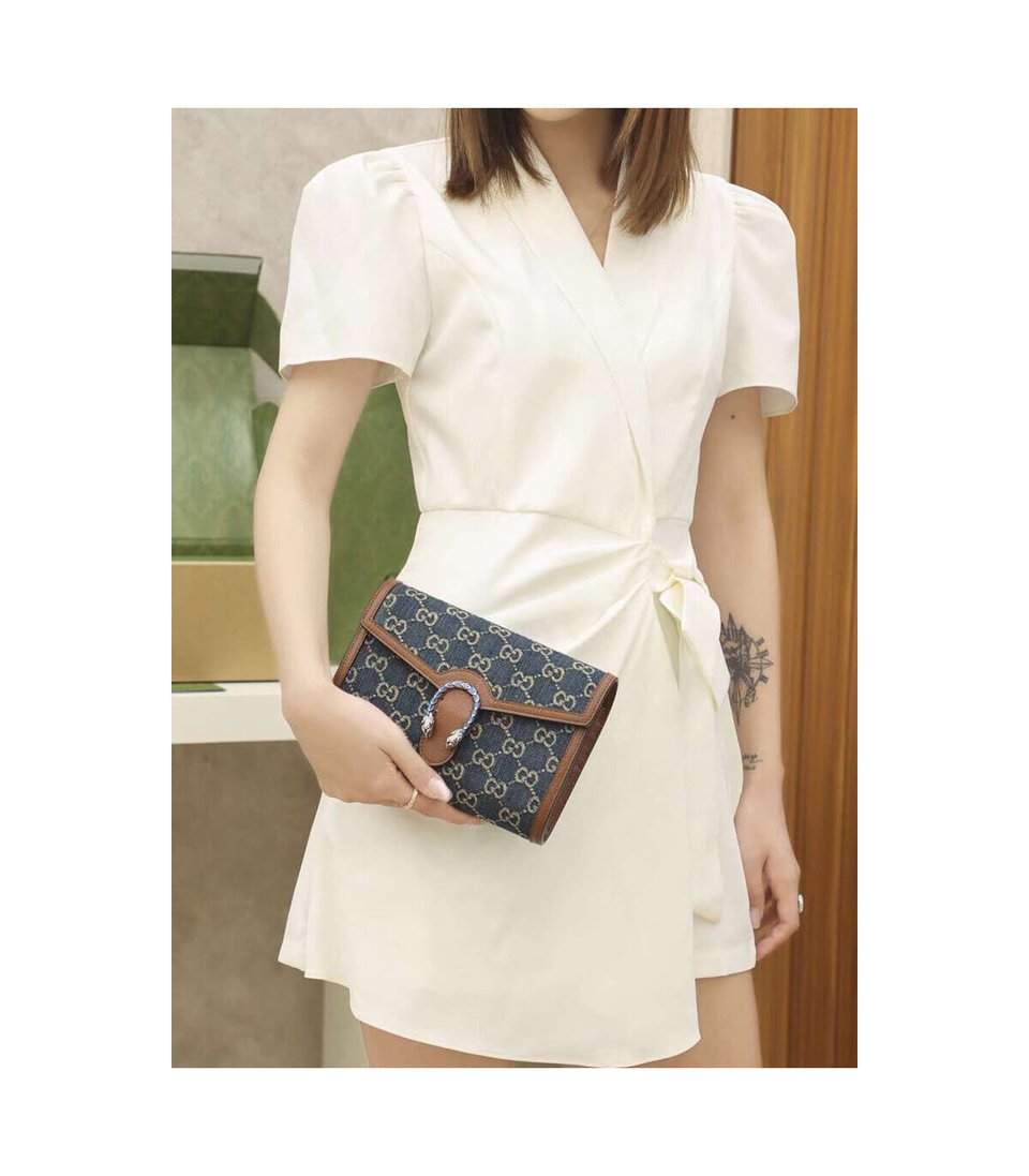 Gucci Dionysus Mini Chain Bag ‘Blue’ 20cm view 3