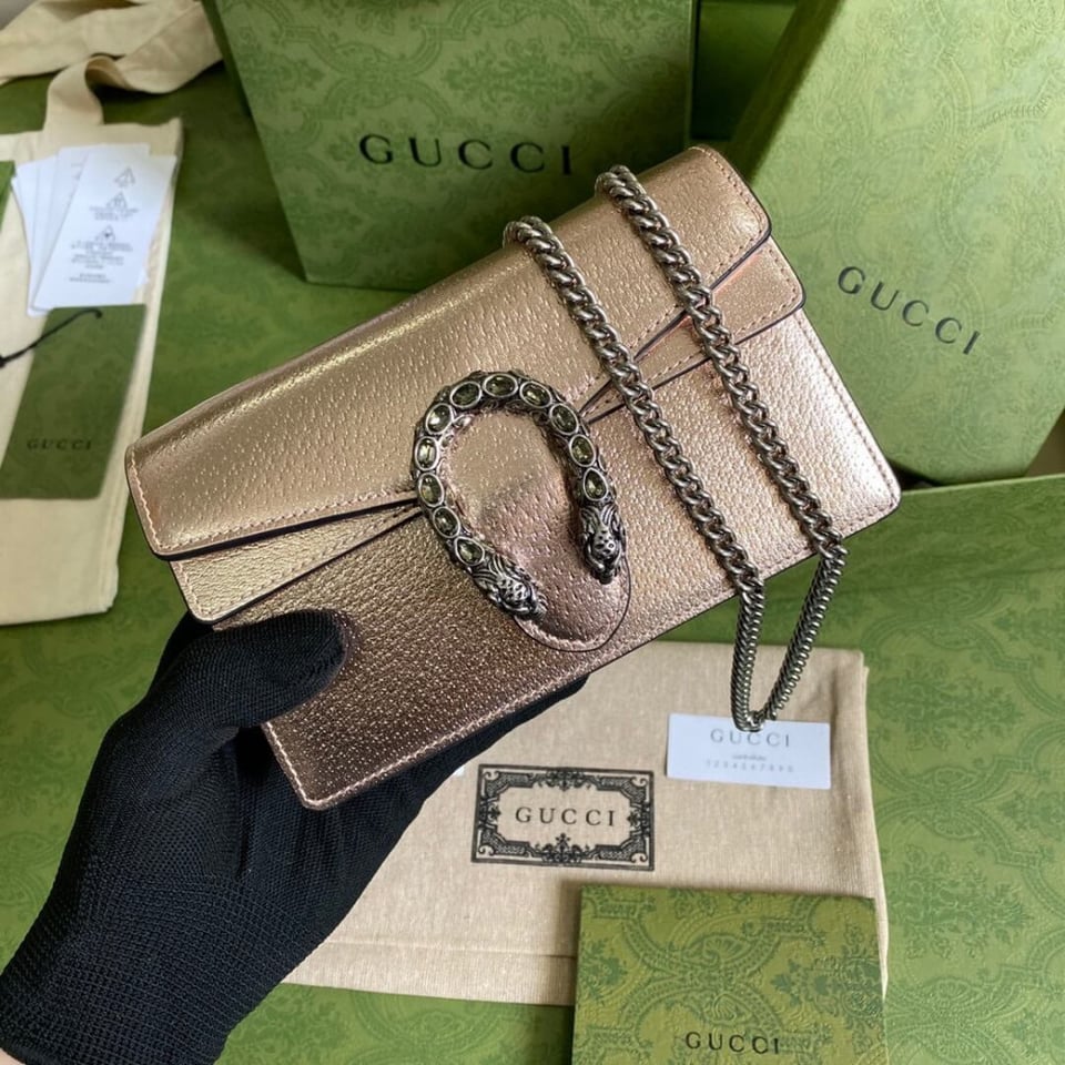 Gucci Dionysus Super Mini Bag in Rose Gold view 2