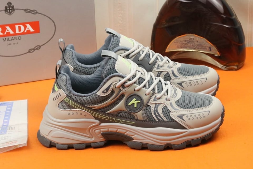 Prada Sport Running Sneaker In Grey view 3
