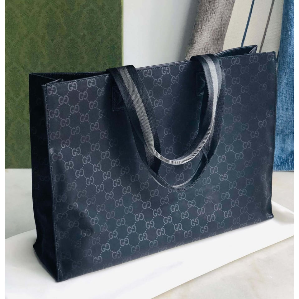 Gucci GG Guccissima Black Nylon Tote Bag 449176 view 6