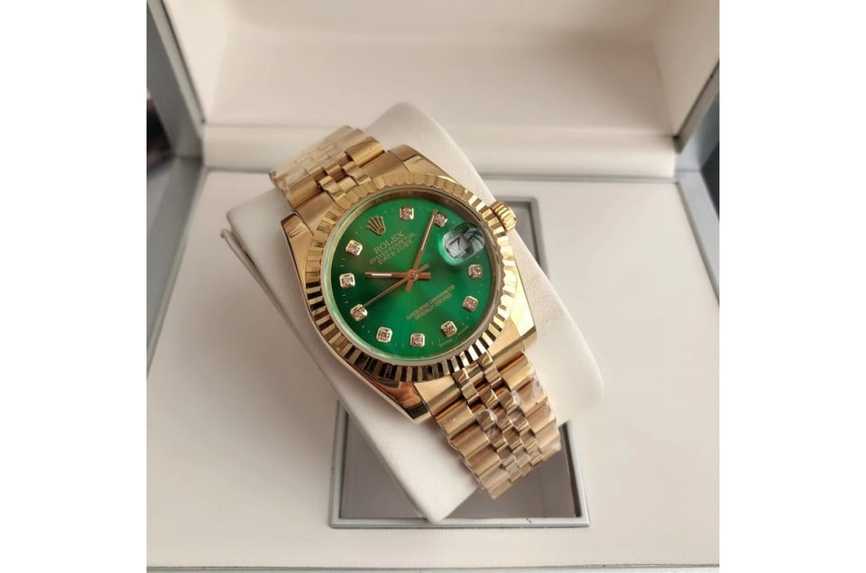 Rolex Datejust 36/28mm RG/RG Jub Green/Dial view 4