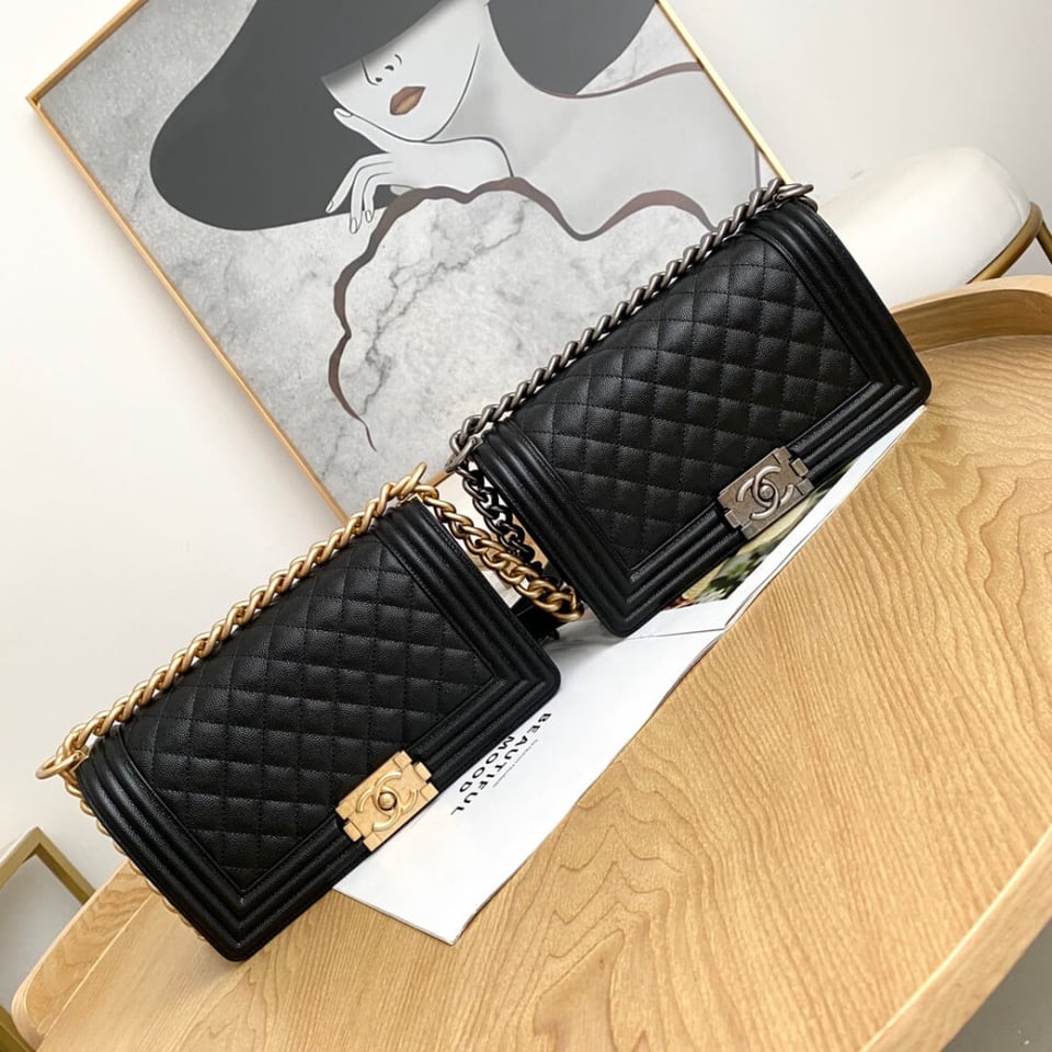 Chanel Le Boy Bag 25cm Black Caviar Leather view 15
