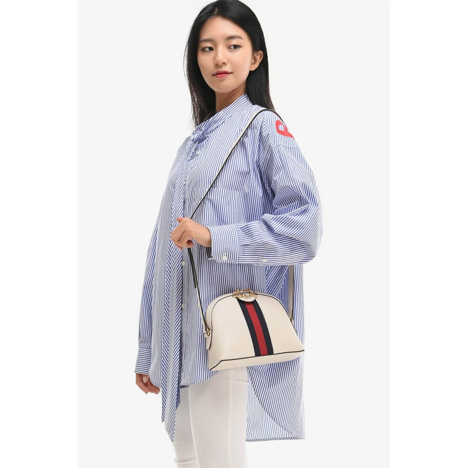 Gucci Ophidia Small Shoulder Bag in White Leather view 3