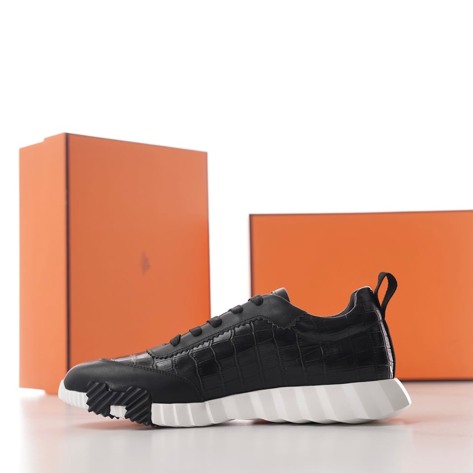 Hermès Day Sneaker Black Crocodile Leather for Men view 5