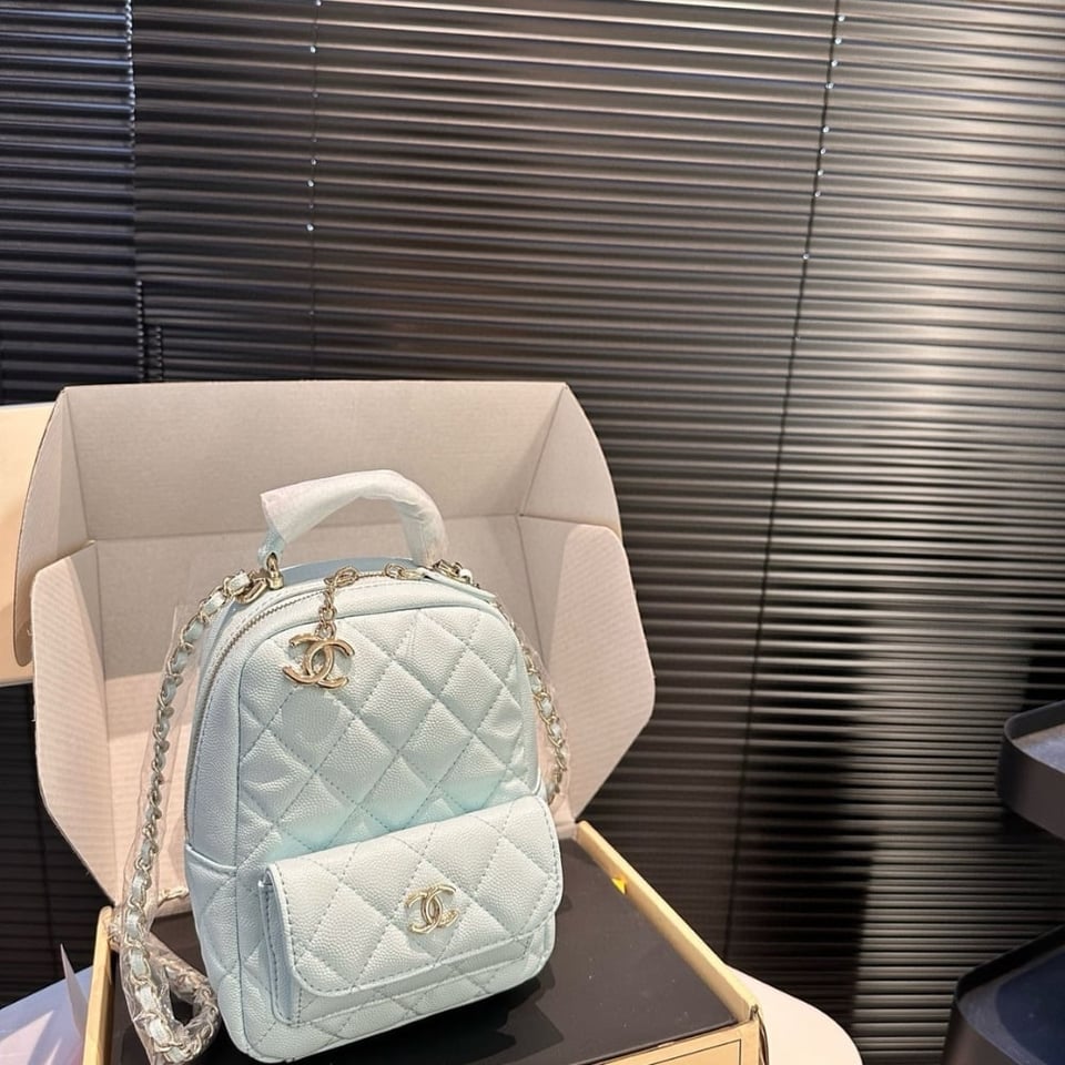 Chanel Classic Mini Backpack Light Gray 12Cm/4.7in Ap3753 B10583 Naauh view 3