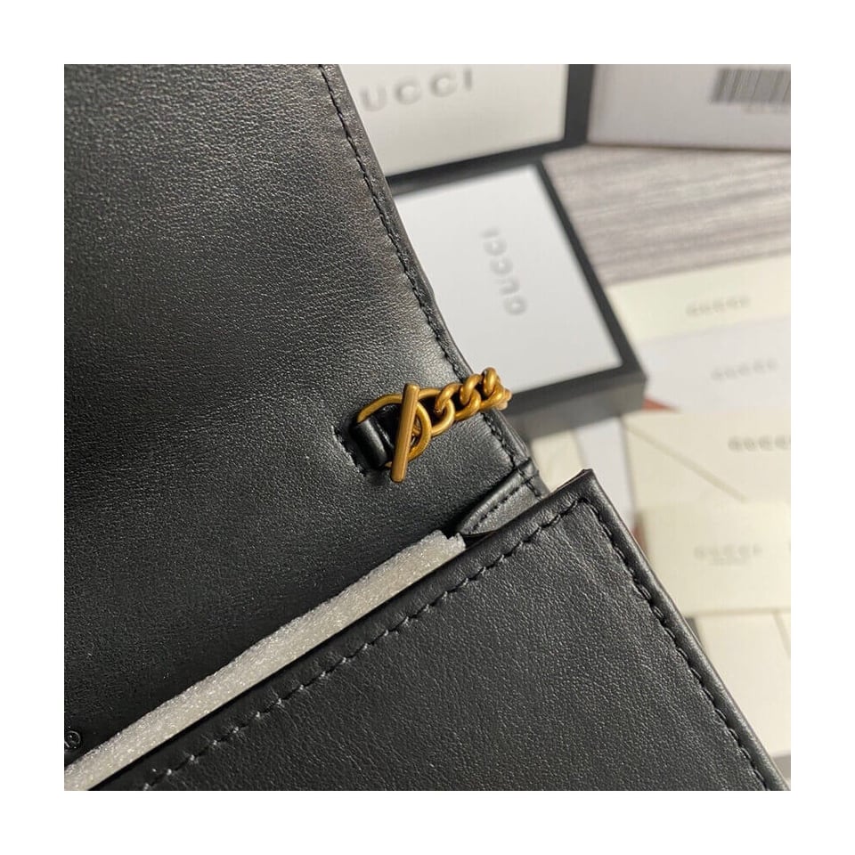 Gucci GG Marmont Mini Bag In Black Leather view 10