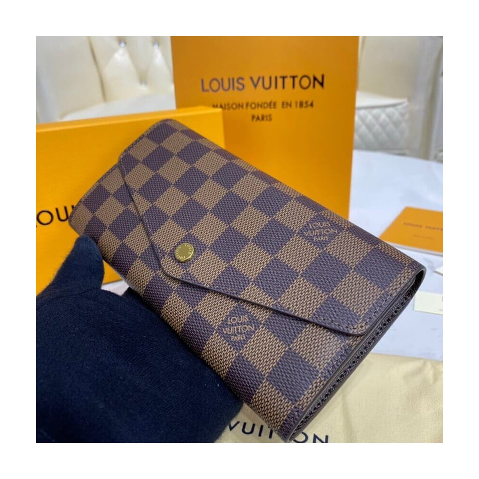 Louis Vuitton Damier Ebene Sarah Wallet Brown view 3