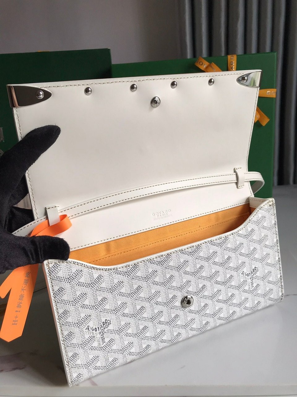 Goyard Monte-Carlo Pm Clutch 25 Cm White Goyardine Canvas view 5