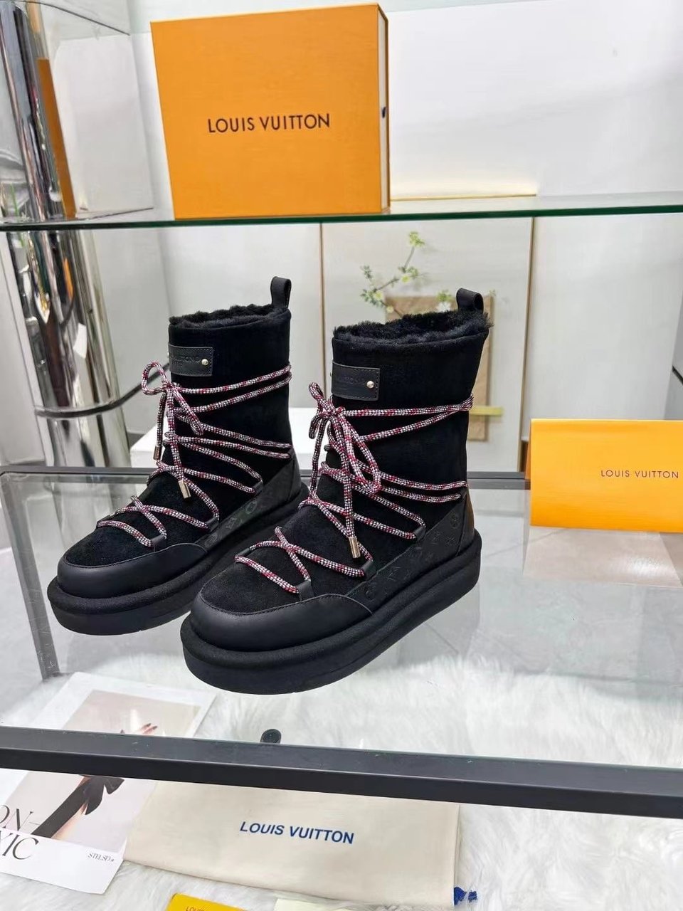 Louis Vuitton Aspen Platform Ankle Boot Black 1Ac75N view 7