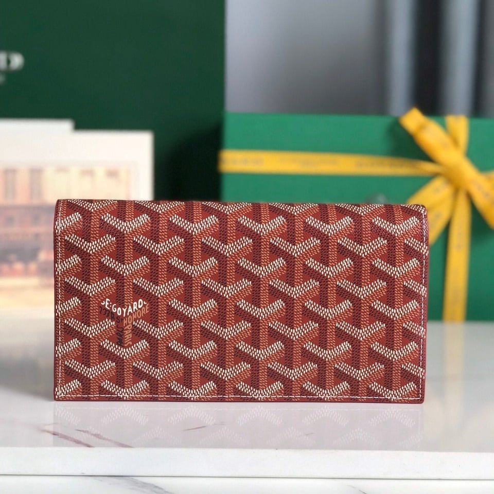 Goyard Richelieu Wallet 19 Cm Classic Red Goyardine Canvas view 2