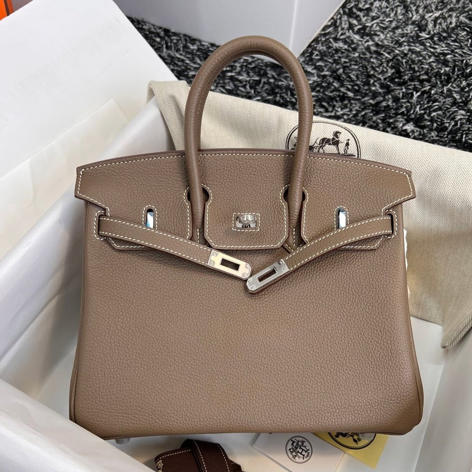 Hermes Birkin 25Cm Brown Togo Leather Silver Hardware view 2