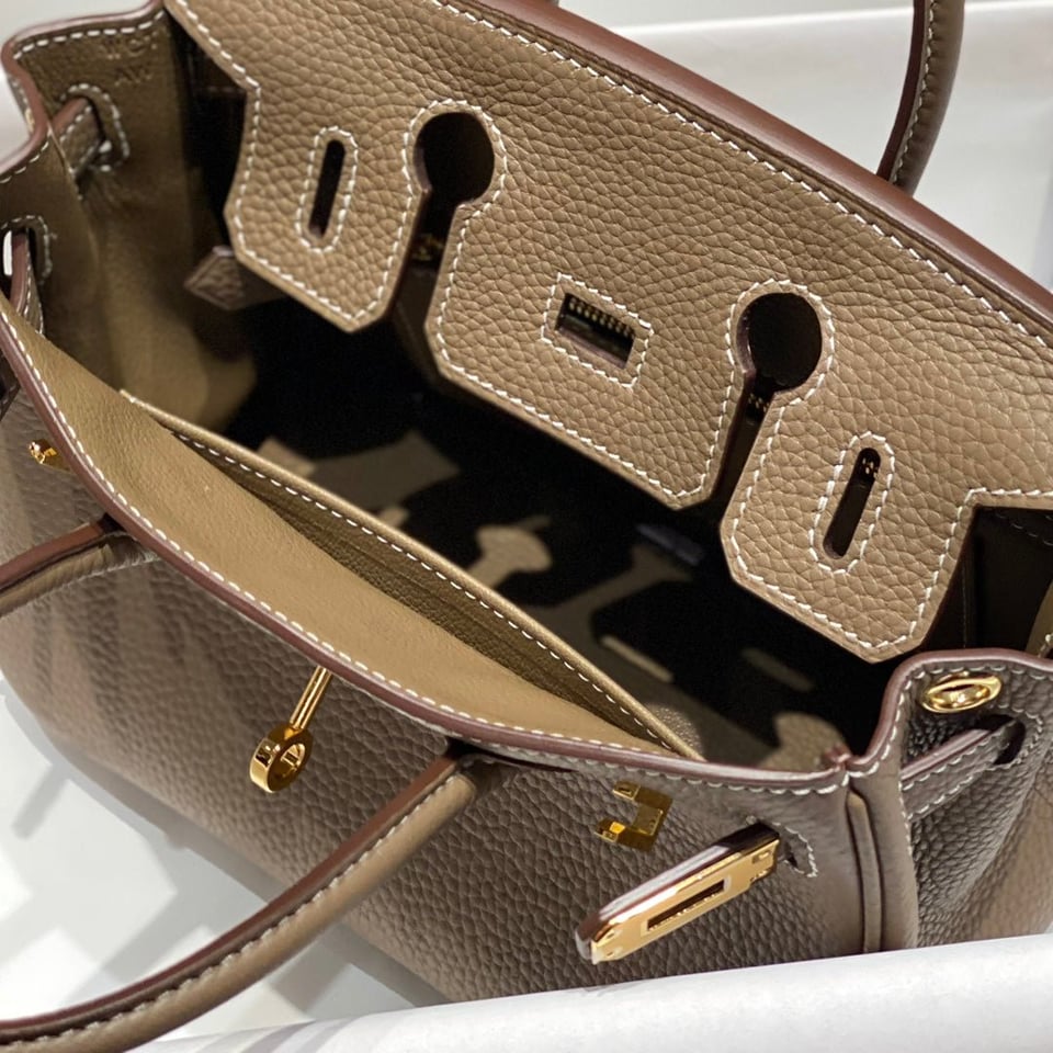 Hermes Birkin 20Cm Etoupe Togo Leather Gold Hardware view 6