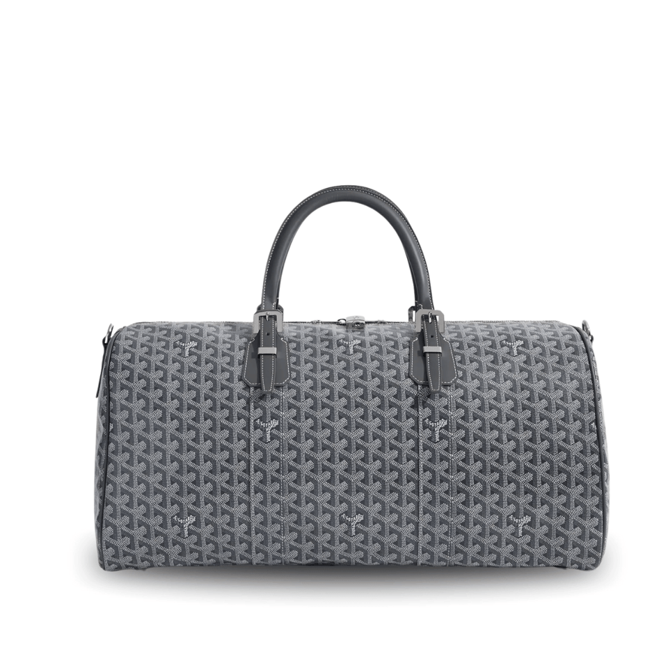Goyard Boston 50 Bag Cm Gray Goyardine Canvas And Calfskin Trim view 2