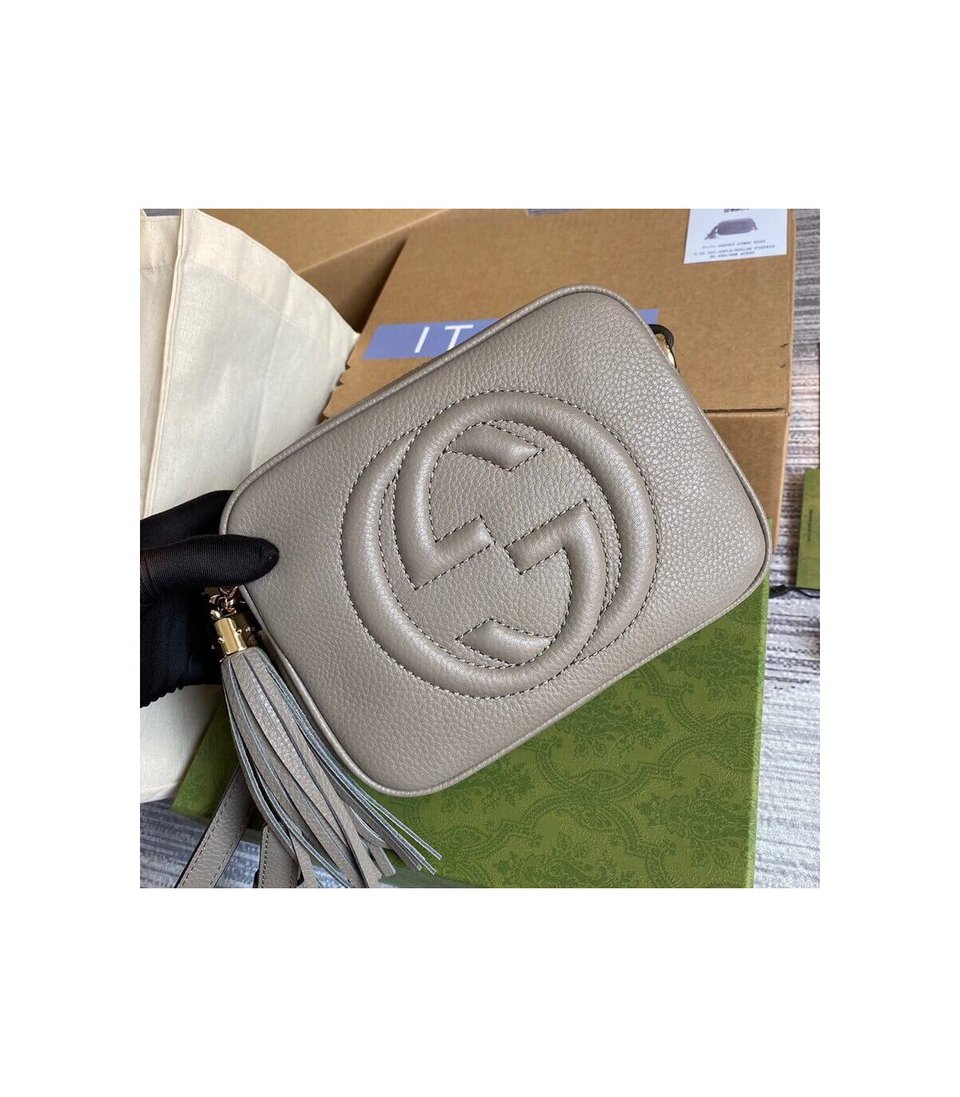 Gucci Soho Small Leather Disco Bag Grey view 7