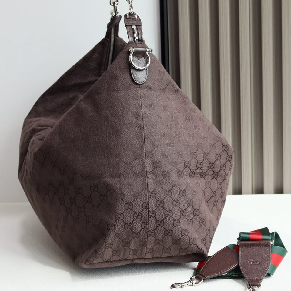 Gucci Brera Large Crossbody Bag 45cm/17.7in Dark Brown GG Canvas 864485 view 4