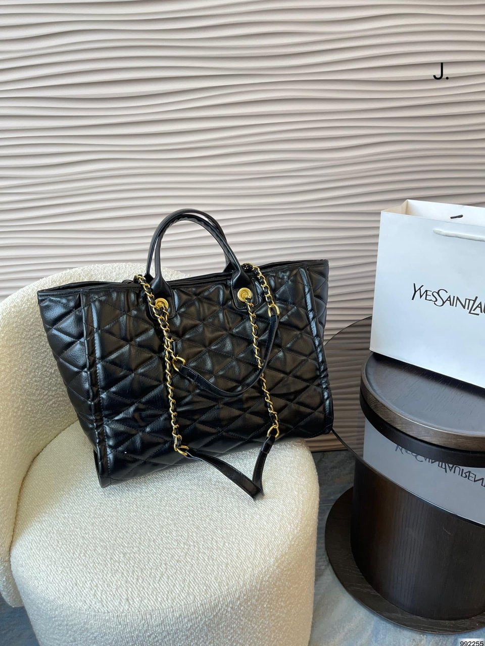 Saint Laurent Shopping Tote Bag Black 40Cm view 4
