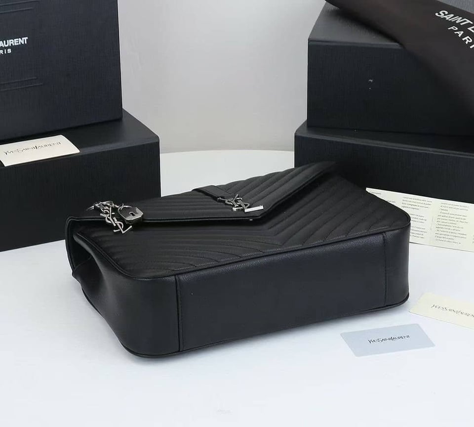Saint Laurent College Large Chain Bag Black 32Cm view 10